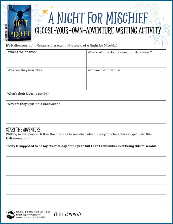 A Night for Mischief Writing Activity